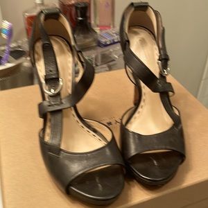 High heel coach black leather shoe 7.5